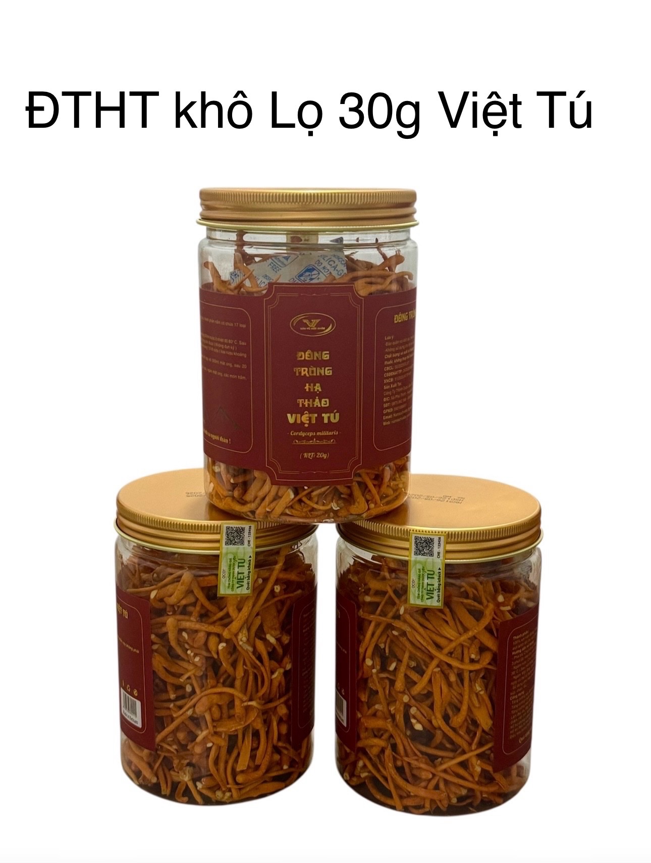 NẤM ĐÔNG TRÙNG HẠ THẢO SẤY KHÔ THĂNG HOA LỌ 30G(lọ nhựa)
