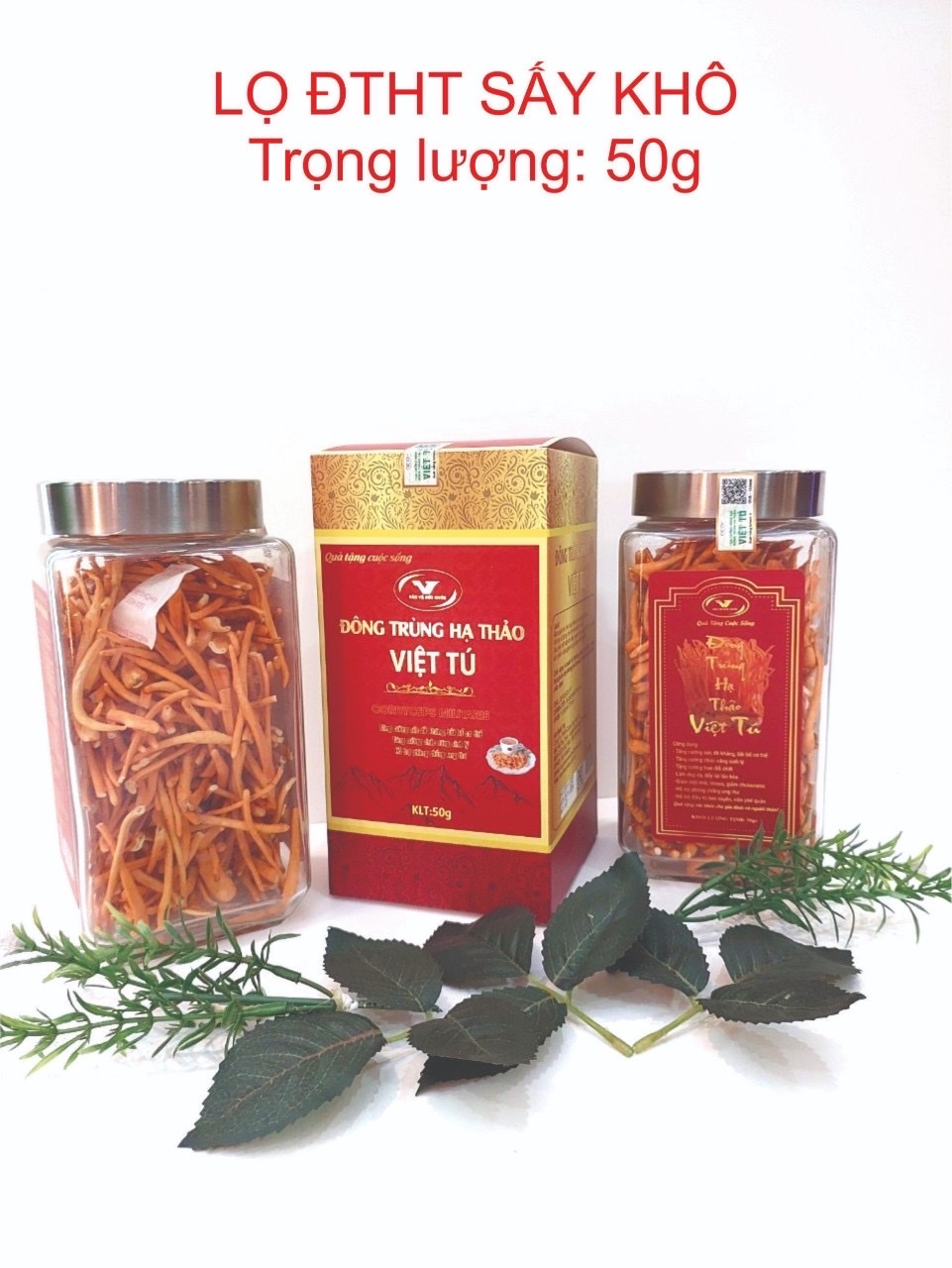 NẤM ĐÔNG TRÙNG HẠ THẢO SẤY KHÔ THĂNG HOA LOẠI 50G (loại vip) đóng lọ thủy tinh